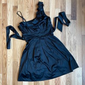 Black Rose Detail Y2K Formal Dress